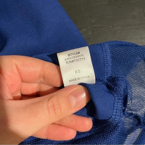 Harlowe And Graham Blouse Womens XS Blue Mesh - Picture 9 of 11